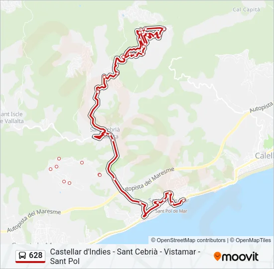 628 Bus Line Map