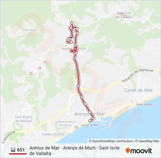 651 Bus Line Map