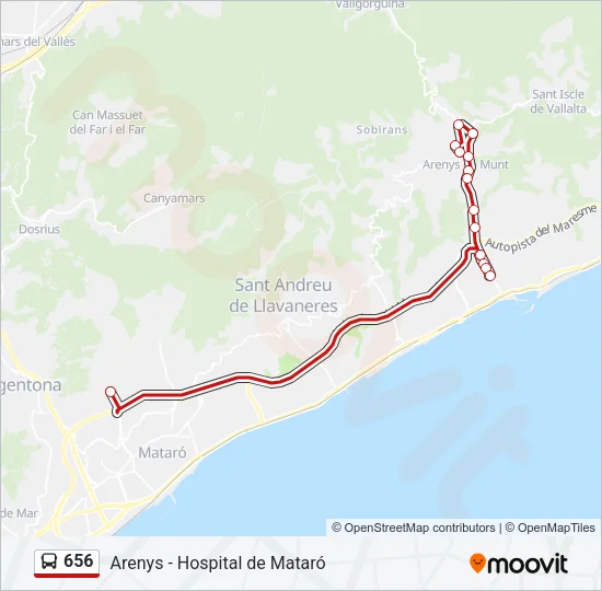 656 Bus Line Map