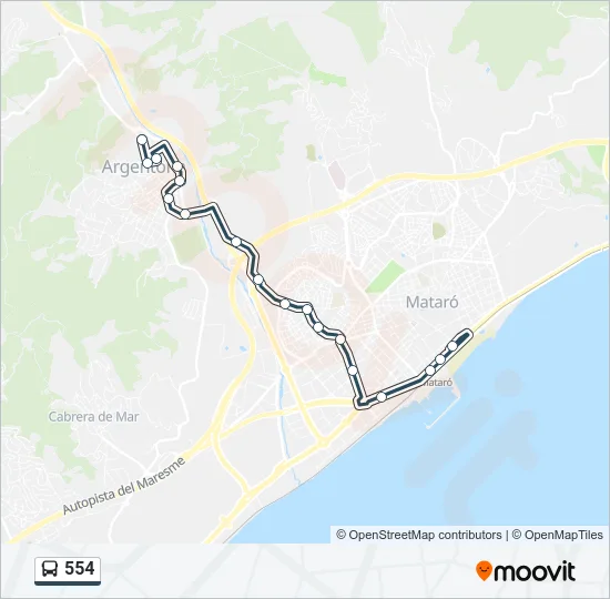 554 Bus Line Map