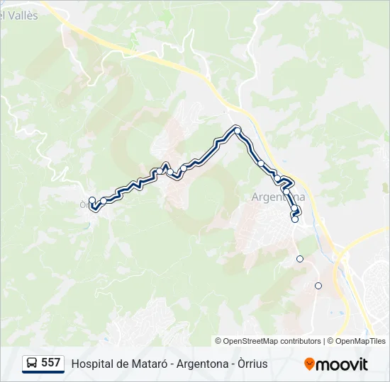 557 Bus Line Map