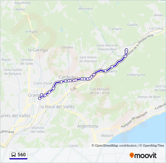 560 Bus Line Map