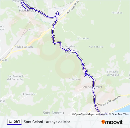 561 Bus Line Map