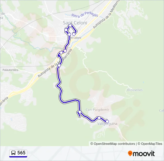 565 Bus Line Map