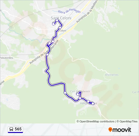 565 Bus Line Map