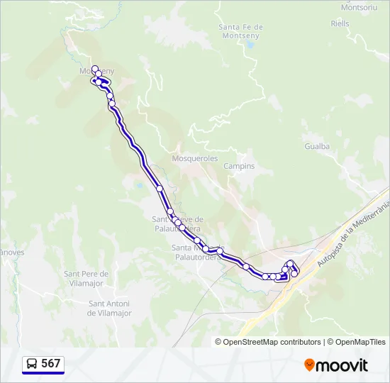567 Bus Line Map