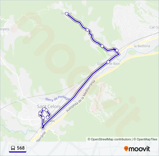 568 Bus Line Map