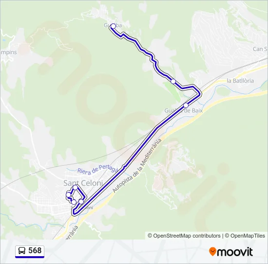 568 Bus Line Map