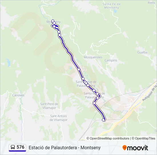 576 Bus Line Map