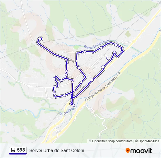 598 Bus Line Map