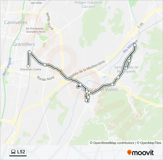 L52 Bus Line Map