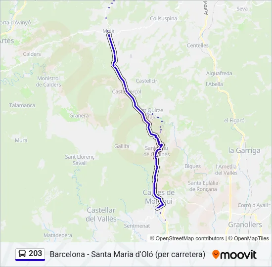 203 Bus Line Map