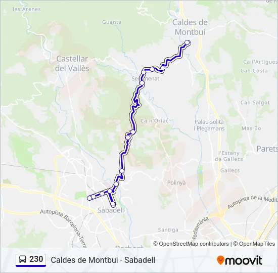 230 Bus Line Map