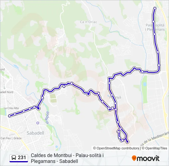 231 Bus Line Map
