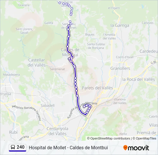 240 Bus Line Map