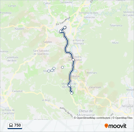 750 Bus Line Map