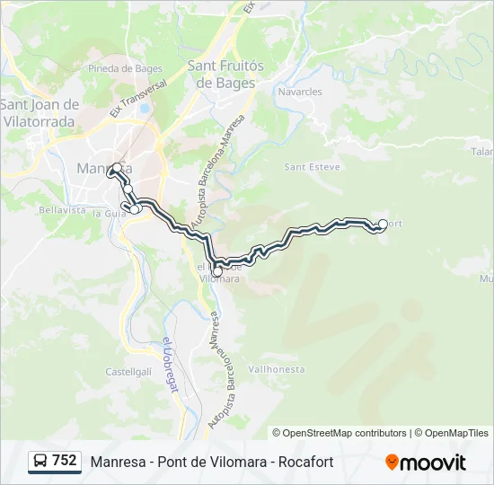752 Bus Line Map