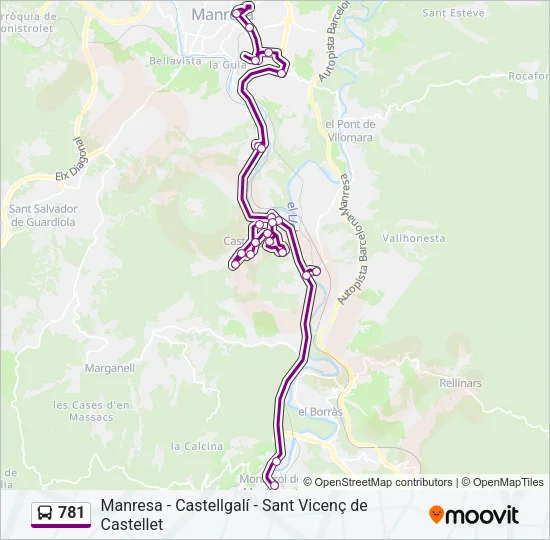 781 Bus Line Map
