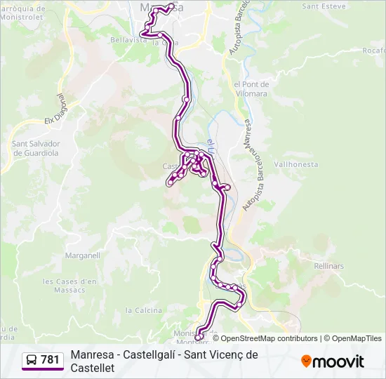 781 Bus Line Map