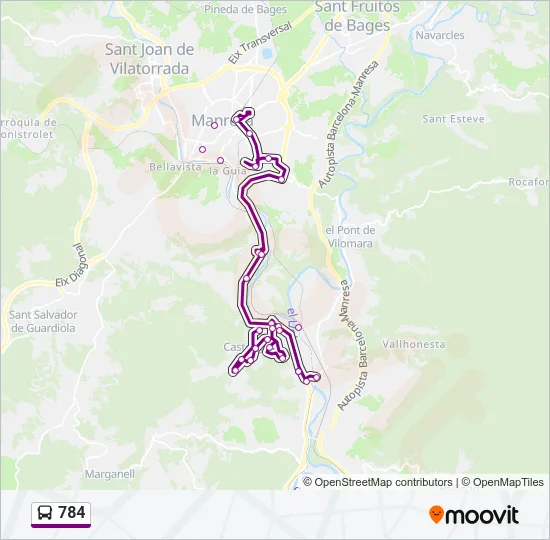 784 Bus Line Map
