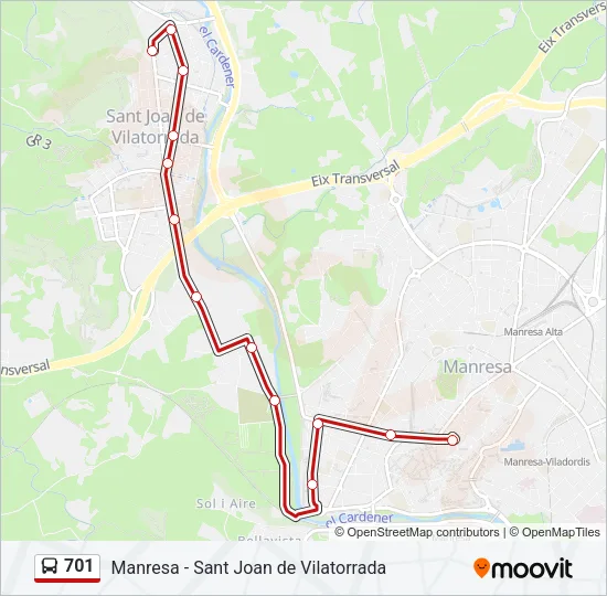 701 Bus Line Map