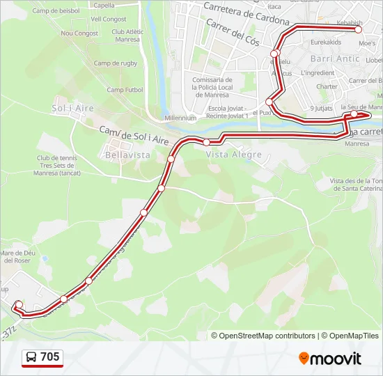 705 Bus Line Map