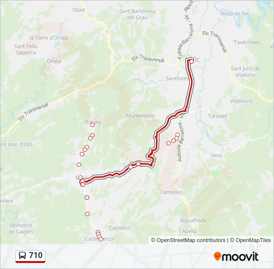 710 Bus Line Map