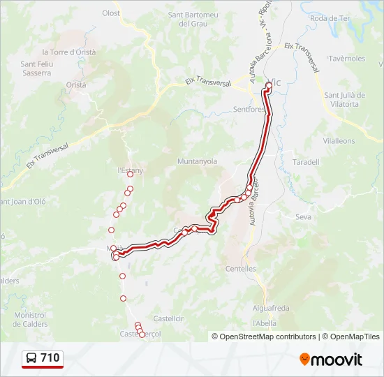 710 Bus Line Map