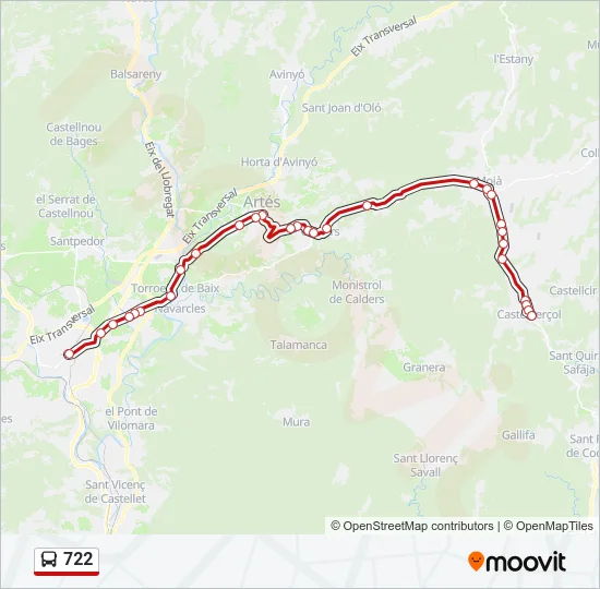 722 Bus Line Map