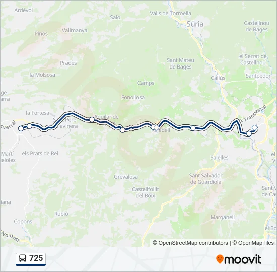 725 Bus Line Map