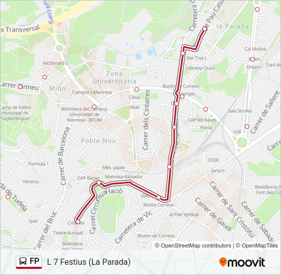 FP bus Mapa de línia