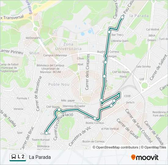 L 2 Bus Line Map