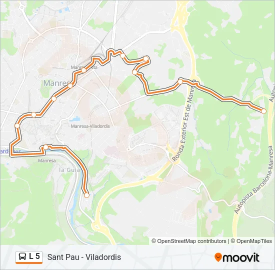 L 5 bus Mapa de línia
