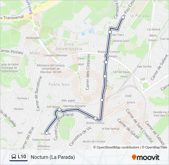 L10 Bus Line Map