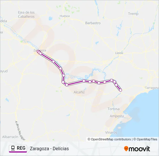 REG Train Line Map