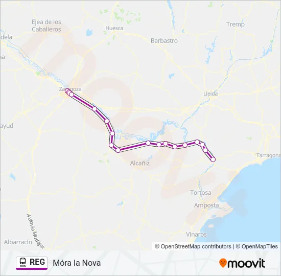 REG Train Line Map