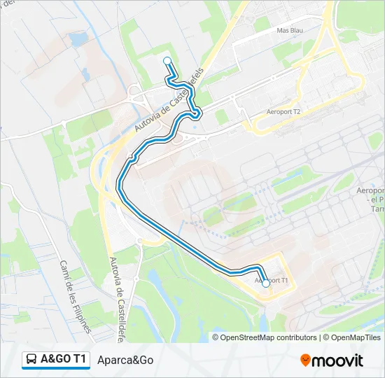 A&GO T1 Bus Line Map