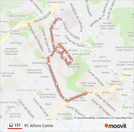 131 Bus Line Map