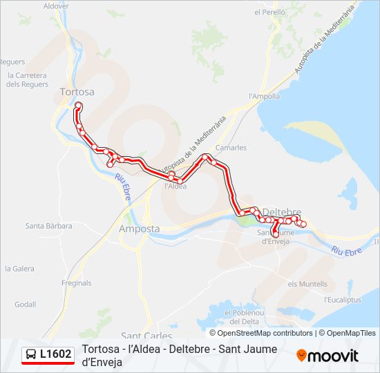Mapa de L1602 de autobús