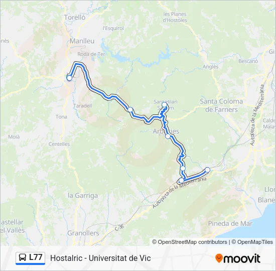 L77 Bus Line Map