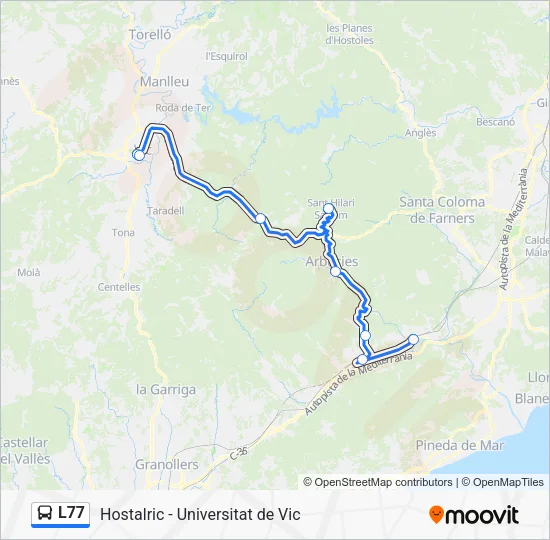L77 Bus Line Map