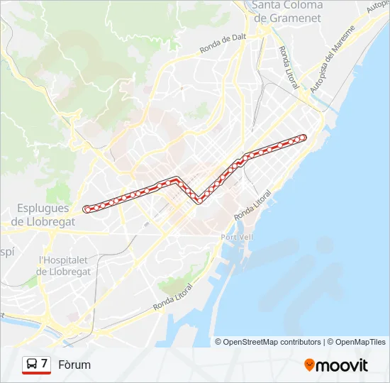7 Bus Line Map