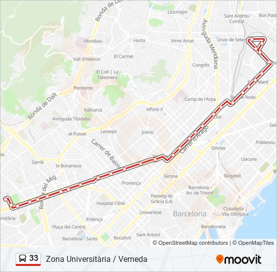 33 bus Line Map