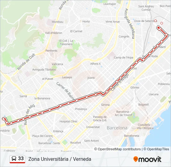 33 Bus Line Map