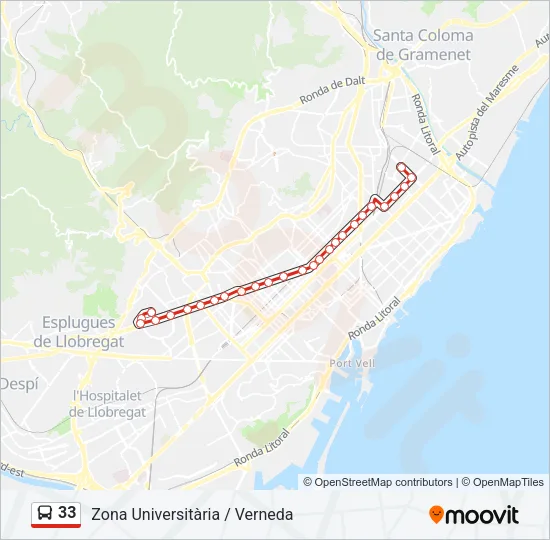 33 Bus Line Map