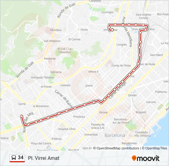 34 Bus Line Map