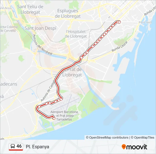 46 Bus Line Map