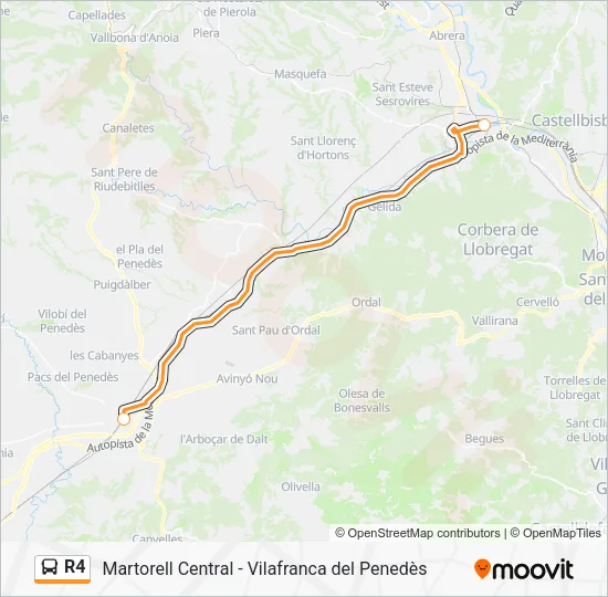 R4 Bus Line Map