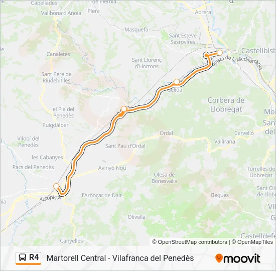 R4 Bus Line Map