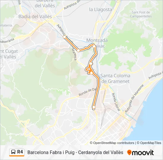 R4 Bus Line Map